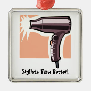 Stylist Blow (customisable) Metal Ornament