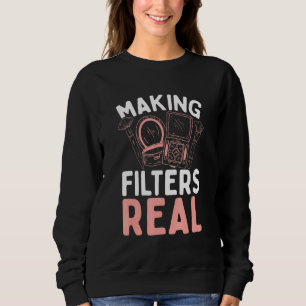 Stylist Cosmetics Making Filters Real Lashes Make  Sweatshirt