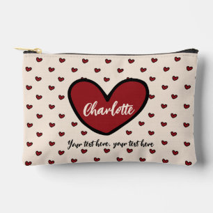 Stylist Cute Sweet Red Heart Pattern Gifts Accessory Pouch