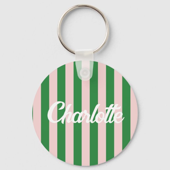 Stylist Cute Sweet Red Heart Pattern Monogram gift Key Ring (Front)