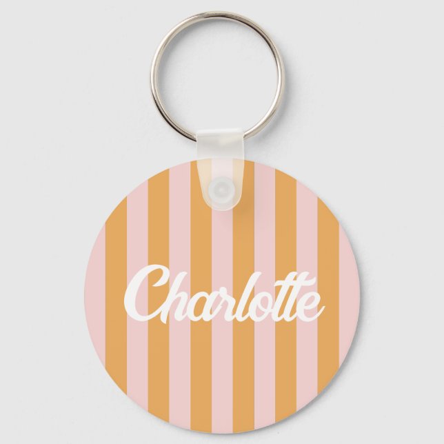 Stylist Cute Sweet Red Heart Pattern Monogram gift Key Ring (Front)