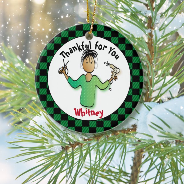 Stylist Gift Idea - Hairdresser Custom Present Ceramic Ornament (Creator Uploaded)