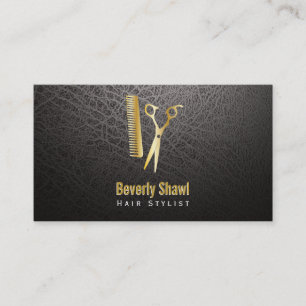 Stylist / Golden Shears & Comb Business Card