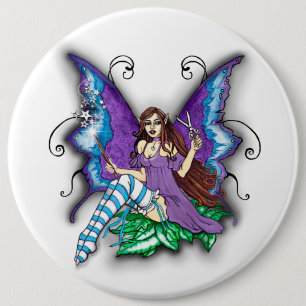 Stylist-Hair Dresser Fairy 6 Cm Round Badge