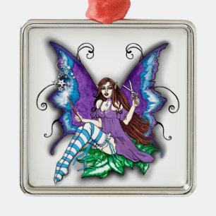 Stylist-Hair Dresser Fairy Metal Ornament