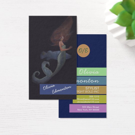 Stylist Hair Mermaid Custom Template Art Print Business Card