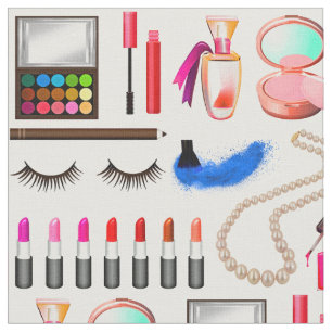 Stylist makeup lipstick cosmetics varnish paints fabric