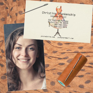 Stylist Mannequin Torso QR Code Custom Photo Business Card