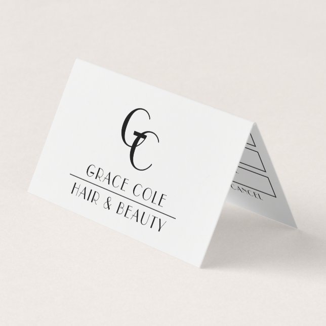 Stylist Reminder Black & White Salon Appointment Business Card (Front)