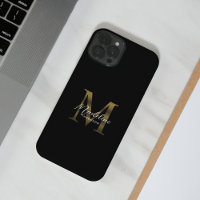 Stylist Script Metallic Black Gold Monogram