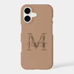 Stylist Script Metallic Taupe Gold Monogram