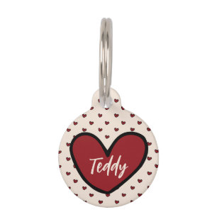Stylist Sweet Heart Personalised template Pet Tag