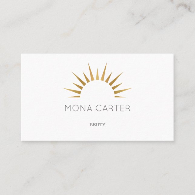 Stylistic art deco sun business card (Front)