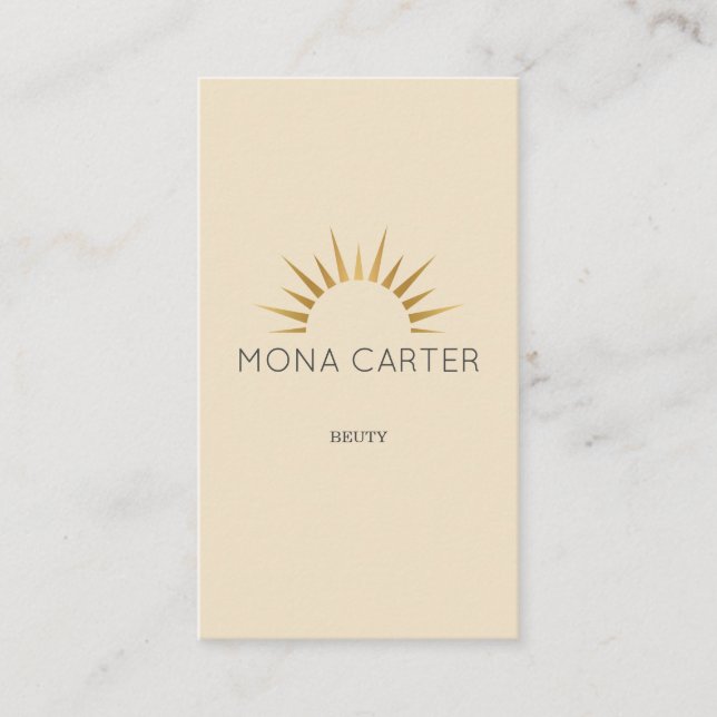 Stylistic art deco sun business card (Front)