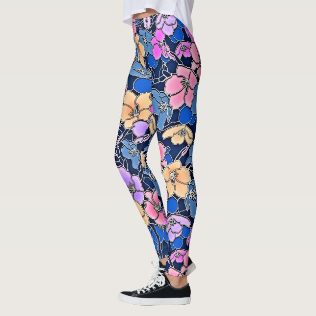 Stylistic Floral Pattern 46 Leggings (Left)