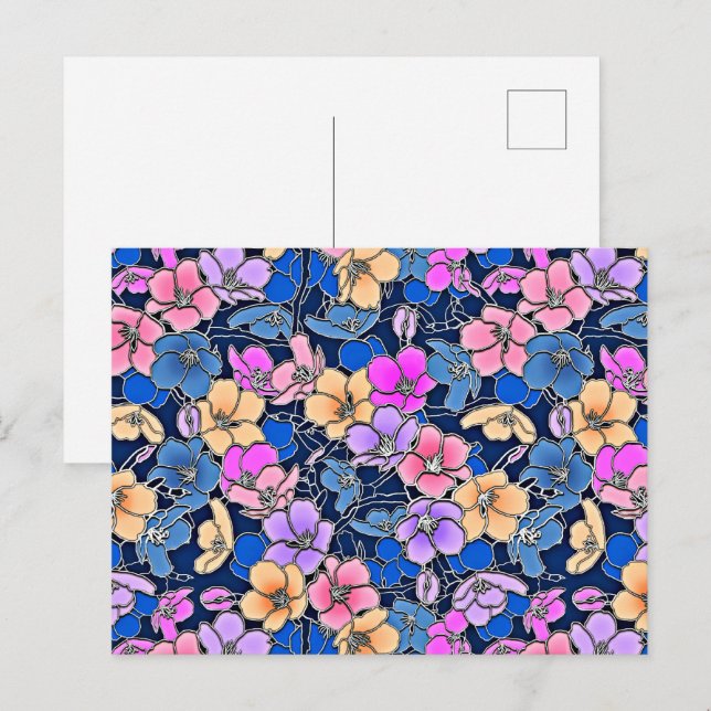 Stylistic Floral Pattern 46 Postcard (Front/Back)