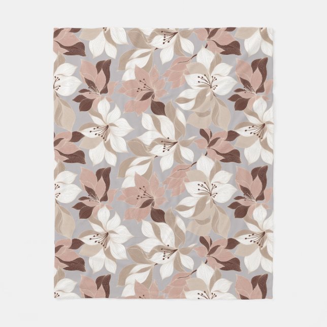Stylized Abstract Petals in Trendy Colors Fleece Blanket (Front)