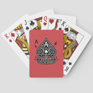 Stylized Ace of Spades — Art-Deco Vector Emblem Playing Cards