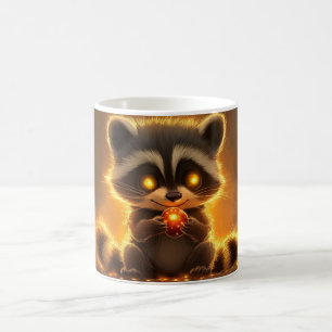 stylized and cute raccoon coffee mug