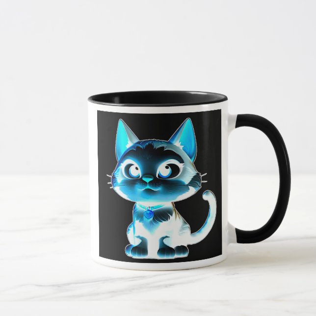 Stylized chat with neon effect. mug (Right)