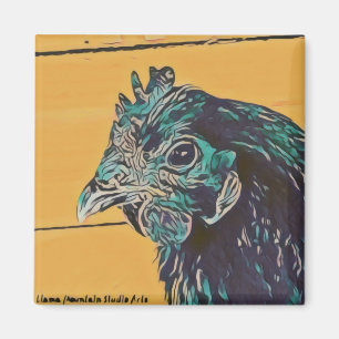 Stylized Chicken #1 teal Magnet
