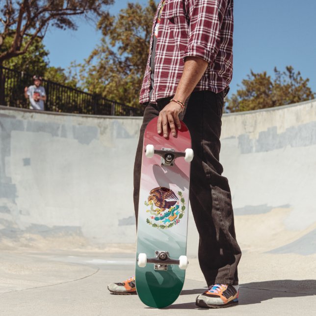 Stylized Flag of Mexico Skateboard (Outdoor 2)