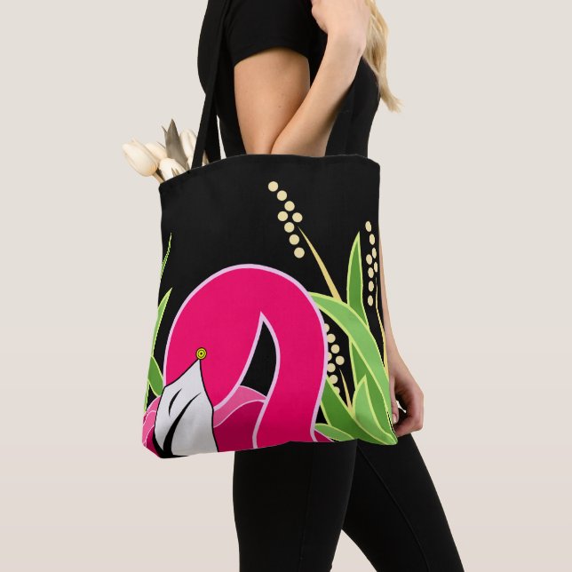 Stylized Flamingo Tote Bag (Close Up)
