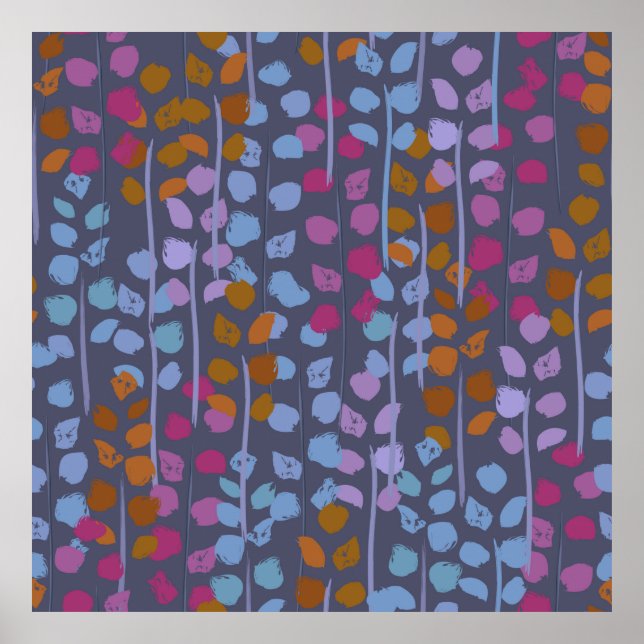 Stylized floral seamless pattern. Vintage imitatio Poster (Front)