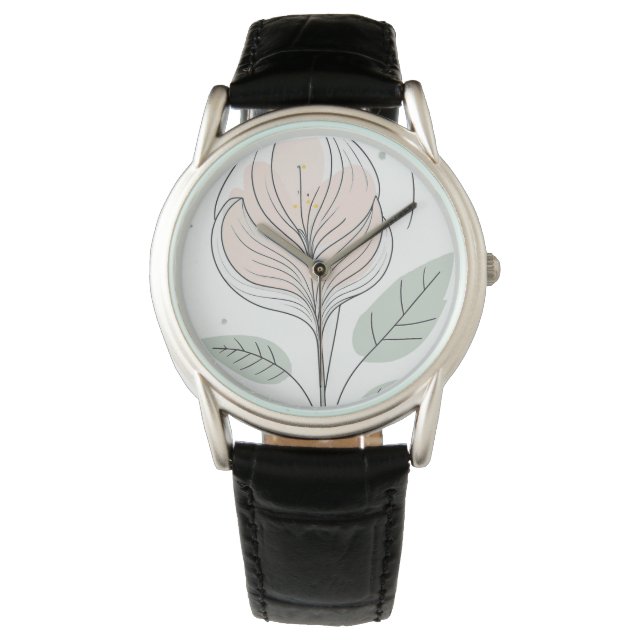 stylized flower delicate and elegant watch (Front)
