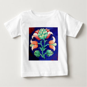 STYLIZED FLOWER/ RED PINK GREEN BLUE FLORAL BABY T-Shirt