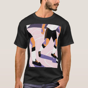 Stylized Football Players Dribbling a Soccer Ball T-Shirt