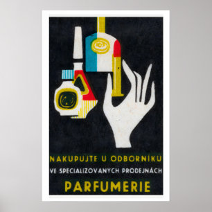 Stylized Hand Holding A Perfume Bottle Poster