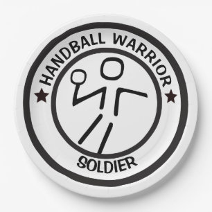 STYLIZED HANDBALL PLAYER PAPER PLATE