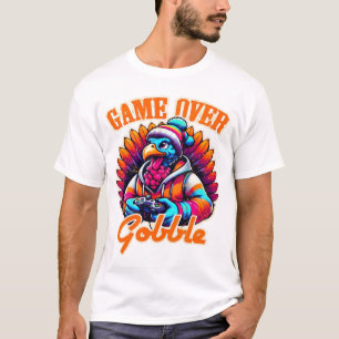 Stylized Hoodie Turkey Gamer with Distressed Orang T-Shirt