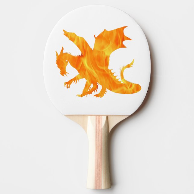 Stylized image of Dragon in flame Ping Pong Paddle (Front)