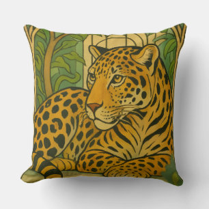 Stylized Jungle Elegance Cushion