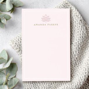 Stylized lotus flower pink yoga healing post-it notes