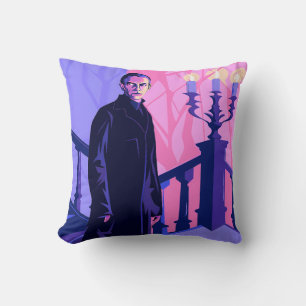 Stylized Portrait of a Stern Man Cushion