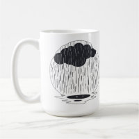 Stylized Rain Cloud with Falling Rain and Puddle