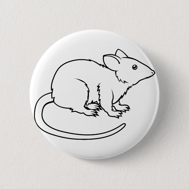 Stylized rat illustration 6 cm round badge (Front)