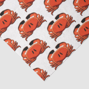 Stylized Red Black Crab #2 Drawing  Tissue Paper