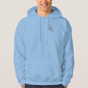 Stylized Red Rose and Love Hoodie