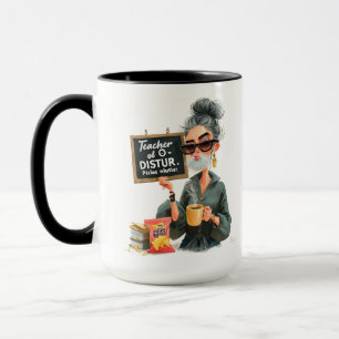  Stylized Retro Illustration of a Man with Chips  Mug