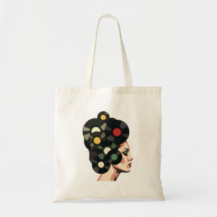 Stylized Retro Vinyl Record Poster Art Tote Bag
