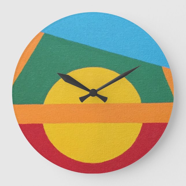 Stylized Setting Sun Large Clock (Front)