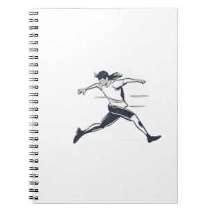 Stylized Silhouette of a Person Running Fast Notebook