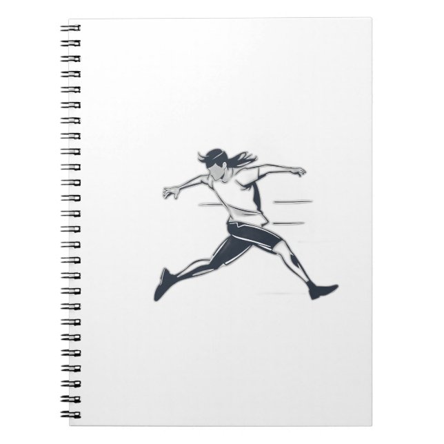 Stylized Silhouette of a Person Running Fast Notebook (Front)