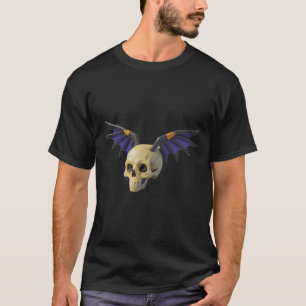 Stylized Skull with Angular Colorful Wings T-Shirt
