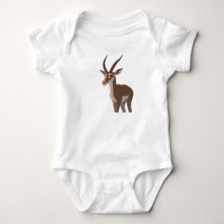 Stylized Springbok Antelope Full Body Illustration Baby Bodysuit