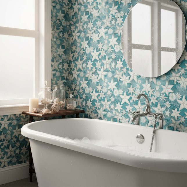 Stylized Starfish & Sand Dollars Pattern#25 ID1009 Wallpaper (Creator Uploaded)